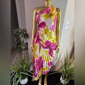 Elegant One Shoulder Floral Dress